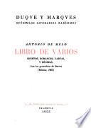 Libro de varios sonetos, romances, cartas y décimas