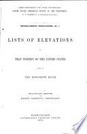 Lists of Elevations Principally in that Portion of the United States West of the Mississippi River