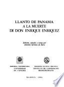 Llanto de Panamá a la muerte de don Enrique Enríquez