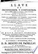 Llave de Ordenandos y confessores...