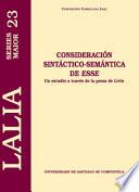 LM/23A-Consideración sintáctico-semántica de Esse
