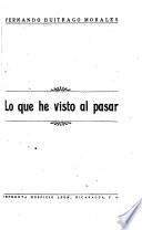 Lo que he visto al pasar