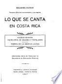 Lo que se canta en Costa Rica