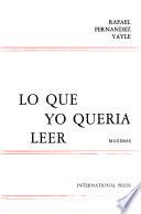 Lo que yo quería leer
