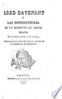 Lord Davenant, o, Las consecuencias de un momento de error