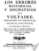 Los errores historicos y dogmaticos de Voltaire