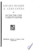 Los que no leen a Cervantes