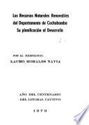 Los recursos naturales renovables del Departamento de Cochabamba