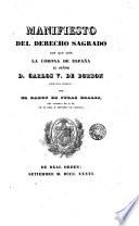 Manifiesto del derecho sagrado con que ciñe la corona de España el Sr. D. Carlos V de Borbón