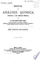 Manual de análisis química aplicada a las ciencias médicas
