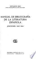 Manual de bibliografía de la litertura española
