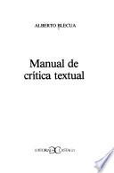 Manual de crítica textual