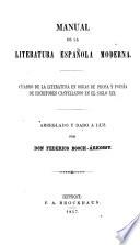 Manual de la literatura española moderna