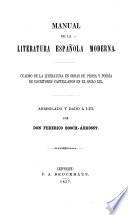 Manual de la literatura española moderna