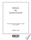 Manual del entrevistador. Encuesta Nacional de Ingresos y Gastos de los Hogares. ENIGH-2000
