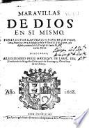 Maravillas de Dios en si mismo