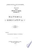 Materia educativa. Tema