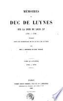 MÉMOIRES DE DUC DE LUYNES SUR LA COUR DE LOUIS XV (1735-1758)