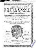 Memorable expulsion y iustissimo destierro de los moriscos de España