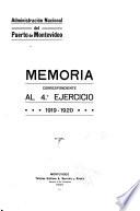 Memoria correspondiente al ... ejercicio