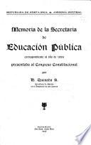 Memoria de la Secretaría de Educación Pública