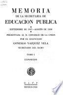 Memoria de la Secretaría de Educación Pública