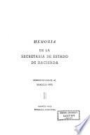 Memoria de la Secretaría de Estado de Hacienda