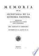 Memoria de la Secretaría de la Economía Nacional