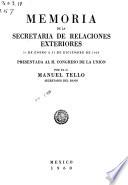 Memoria de la Secretaría de Relaciones Exteriores