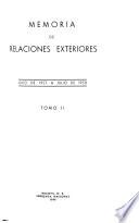 Memoria de relaciones exteriores