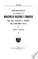 Memoria del Ministerio de Hacienda y Comercio