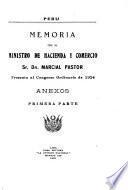 Memoria del Ministerio de Hacienda y Comercio