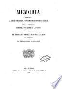 Memoria del Ministerio de relaciones exteriores
