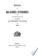 Memoria del Ministerio de Relaciones Exteriores