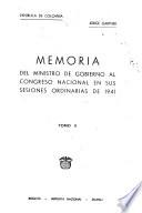 Memoria del Ministro de Gobierno al Congreso de ...
