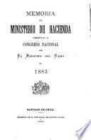 Memoria del Ministro de Hacienda presentada al Congreso nacional ...