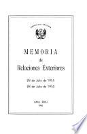 Memoria del Ministro de Relaciones Exteriores