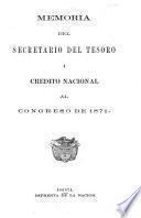 Memoria del Secretario del Tesoro i Crédito Nacional