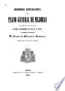 Memoria esplicativa del plano general de mejoras