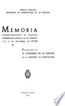 Memoria presentada al honorable Congreso por el Ministro
