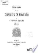 Memoria presentada por el Director de Fomento ... al Señor Ministro del Ramo