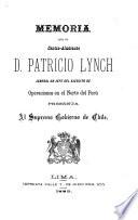 Memoria que el contra-almirante d. Patricio Lynch