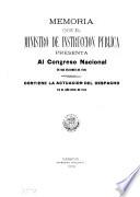Memoria que el Ministro de Instrucción Pública presenta al Congreso Nacional en sus sesiones de ...