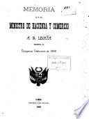 Memoria que presenta al Congreso de ... el Ministro de Hacienda y Comercio