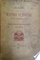 Memoria que presenta el ministro de justicia, culto é instrucción al congreso ordinario de 1902