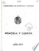Memoria y cuenta del año civil que presenta el Ministro de Energía y Minas al Congreso en sus sesiones ordinarias