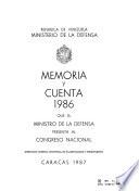 Memoria y cuenta ... que el Ministro de la Defensa presenta al Congreso Nacional