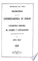 Memoria y Estadística Bancaria de Seguros y Capitalización