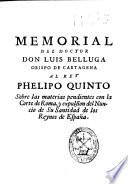 Memorial del doctor don Luis Belluga Obispo de Cartagena al rey Phelipo Quinto