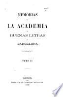 Memorias de la Academia de Buenas Letras de Barcelona